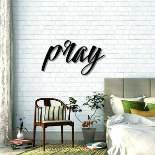 Pray Metal Sign Pray Sign Metal Words Metal Wall Decor Metal Signs Housewarming Gift Decorations