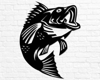 Metal Bass Metal Wall Decor Bass Fishing Gift For Men Metal Sign Steel Sign Fishing Decor For Dad Groomsman Gift Metal Fishing Sign Decorations