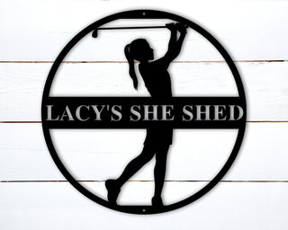 Personalized Golf Signmetal Golf Womens Golf Gifts For Women Women Golfer Gifts She Shed Metal Sign Custom Golf Sign Decorations