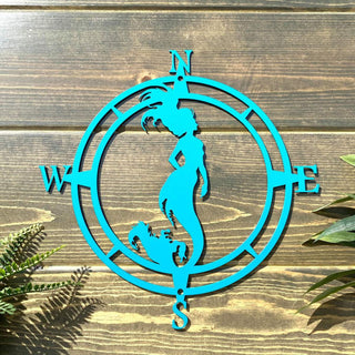 Mermaid Compass Wall Decor Cut Metal Sign Metal House Sign Decorations