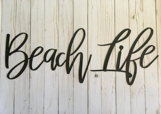 Beach Life Metal Sign Beach House Decor Housewarming Gift Metal Words Beach Life Sign Decorations