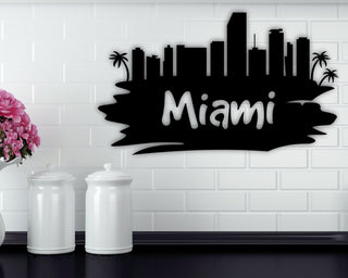 Miami City Sign Home Of The Dolphins Custom Metal Sign Metal Miami Sign Miami Custom Metal Miami Sign Miami Decorations