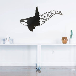 Geometric Orca Metal Art Cut Metal Sign Decorations