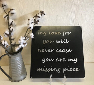 My Love For You Will Never Cease Metal Plaque Metal House Sign Decorations