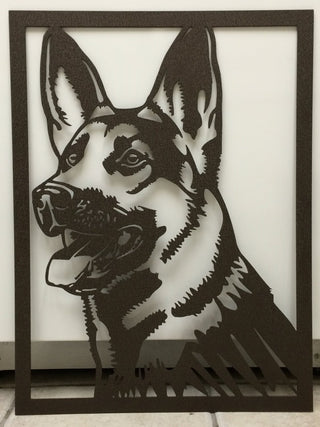 Large German Shepherd Or Australian Shepherd Head Plasma Cut Metal Sign Cut Metal Sign Wall Metal Sign Decorations