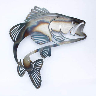 Jumping Bass Cut Metal Sign Metal House Sign Decorations