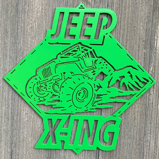 Jeep Xing Metal Sign Cutout Cut Metal Sign Wall Metal Art Decorations