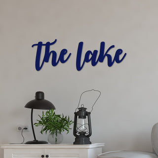 The Lake Sign Metal Lake Sign Lake House Decor Metal Word Art Steel Script Words For The Wall Entryway Sign Lake Gifts Decorations