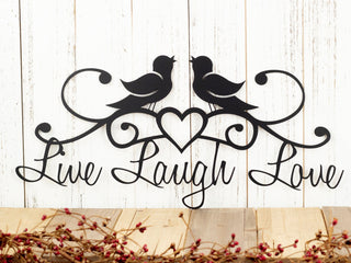 Live Laugh Love Kitchen Wall Decor Metal Sign Birds Rustic Outdoor Decor Housewarming Gift Plaque Decorations