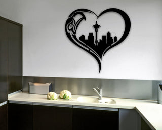 Metal Seattle Custom We Love Seattle Decor For House Metal Seattle Heart Sign Custom Metal Seattle Wall Hanger Seattle Gift Decorations