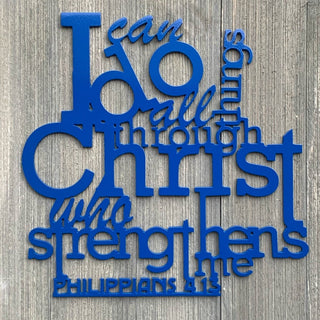 Philippians 4:13 Metal Sign Cutout Cut Metal Sign Wall Metal Art Decorations