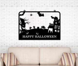 Halloween Themed Metal Wall Signs Metal Sign Halloween Decoration Horror Sign Pumpkin Sign Halloween Party Decor Decorations