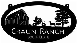 Dirt Bike Metal Sign With Dirt Bike Dog Barn Scene Metal House Sign Decorations