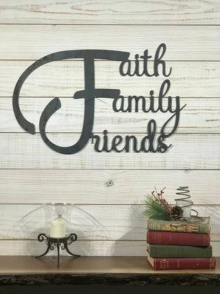 Metal Faith Family Friends Sign Large Housewarming Gift For Friends Decorations