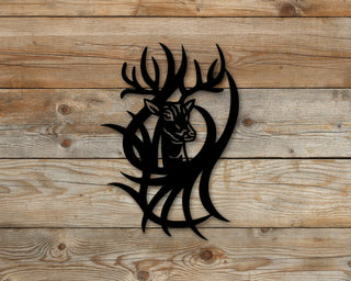 Deer Metal Sign Deer Decor Deer Head Sign Deer Hunting Sign Antler Sign Deer Antler Sign Hunters Gift Hunting Decor Deer Decor Sign Decorations