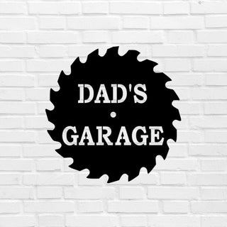 Dad's Garage Saw Blade Cut Metal Sign Wall Decor Metal Sign Metal Art Decorations