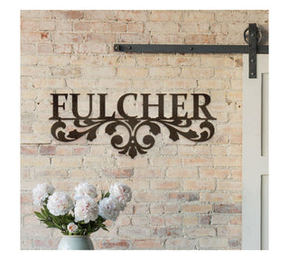 Classy Scroll Custom Last Name Metal Sign Decorations