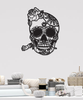 Floral Skull Sign For Home Skull Signs Mandala Skull Metal Sign Housewarming Gift House Decor Skull Decorations