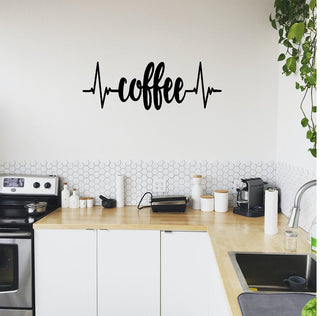 Coffee Heartbeat Metal Sign Cutout Cut Metal Sign Wall Metal Art Decorations