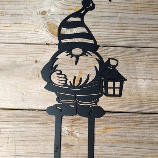 Gnome Metal Garden Sign Tall Cut Metal Sign Wall Metal Art Decorations