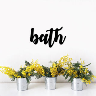 Bath Word Sign Wall Decor Metal Art Bath Gifts Bathroom Decor For The Wall Metal Word Art Master Bedroom Bathroom Accessories Decorations