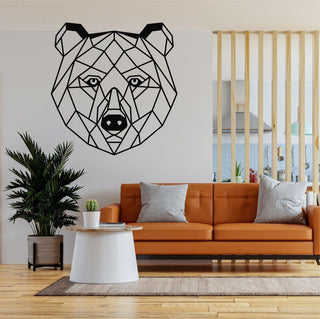 Geometric Metal Bear Head Decor Home Office Decoration Wildlife Lover Gift Wall Hangings Bear Sign Decorations