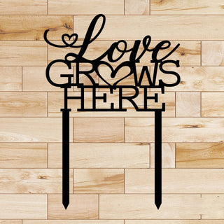 Love Grows Here Metal Sign Cut Metal Sign Wall Metal Sign Decorations