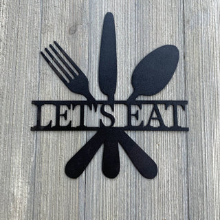 Lets Eat Metal Sign Cutout Cut Metal Sign Wall Metal Art Decorations