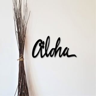 Metal Aloha Sign With Flower Hawaiian Decor Hawaii Art Beach Sign Tropical Decor Live Aloha Cutout Ocean Decor Decorations