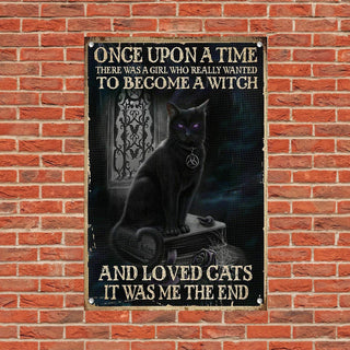 Black Cat Witch Once Upon A Time Love Cats It Was Me Metal Sign Wall Metal Sign Decorations