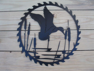 Duck Cattails Sawblade Metal Art Metal House Sign Decorations