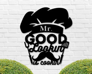 Mr Good Lookin Is Cooking Sign Fathers Day Gift Gift For Dad Sign For Dad Cooking Sign Chef Sign Bbq Sign Husband Sign Funny Sign Decorations