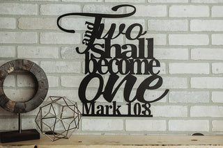 Two Shall Become One Wedding Metal Art Verse Wall Decor Cut Metal Sign Wall Metal Art Decorations