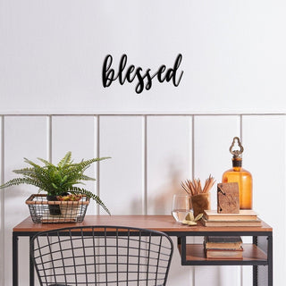 Blessed Blessed Metal Wall Decor Blessed Metal Sign For Home Inspirational Housewarming Gift Decorations