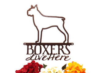 Boxer Dog Metal Sign Outdoor Sign Dog Mom Gift Laser Cut Steel Decorations