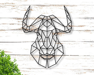 Taurus Metal Wall Sign Metal Wall Hangings Office Geometric Animal Wild Minimalist Wall Art Decorations