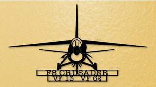 F8 Crusader Gear Up Military Fighter Aircraft Metal Sign Cut Metal Sign Wall Decor Decorations