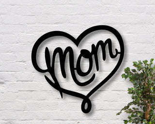 Mother's Day Heart Sign Mother's Day Gift Gift For Mom Metal Mom Sign Metal Sign For Mom Metal Heart Sign Love Mom Decorations