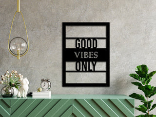 Good Vibes Only Good Vibes Gifts Hangings Metal Word Sign Bedroom Decor Minimalist Art Welcome Message Decorations