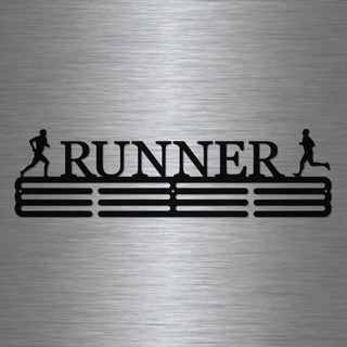 Running Marathon Medal Hanger Holder Display Rack 3 Rung Cut Metal Sign Decorations