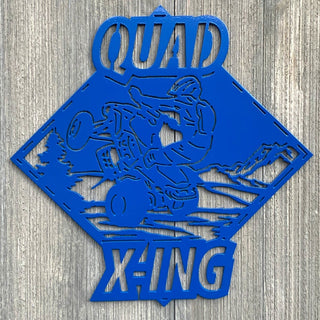 Quad Xing Metal Sign Cutout Cut Metal Sign Wall Metal Art Decorations