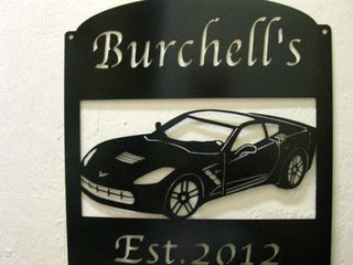 Metal Sign With Corvette Metal House Sign Decorations