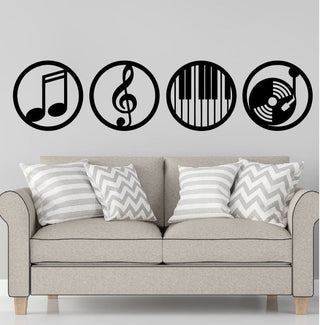 Four Piece Music Metal Wall Decor Music Four Piece Musical Metal Wall Decor Decorations