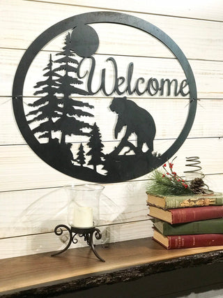 Welcome Sign For Front Porch Black Bear Fall Gifts Couple Gift Decorations