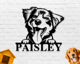 Australian Shepherd Dog Sign Australian Shepherd Metal Sign Australian Shepherd Name Sign Pet Name Sign Dog Lover Sign Gift For Pet Decorations