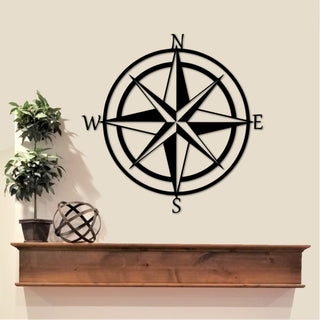 Nautical Compass Rose Compass Metal Sign Nautical Wall Decor Beach Travel Explore Decor Gifts Direction Decorations