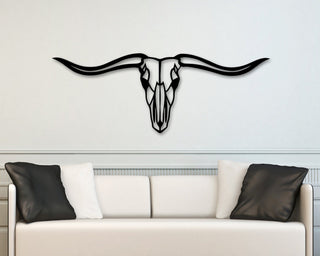 Cow Skull Wall Decor Animal Skull Decor Texas Long Horn Skull Decor Rustic Wall Decor Cow Skull Skull Decor Animal Skull Sign Metal Decorations