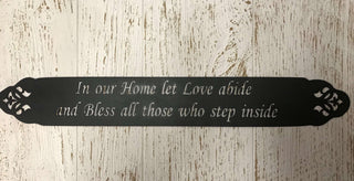 Metal In Our Home Let Love Abide Plaque Metal House Sign Decorations