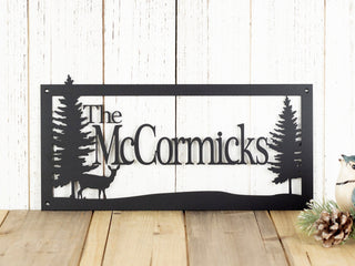 Laser Cut Name Sign Custom Family Name Sign Custom Log Cabin Decor Lake House Decor Deer Decorations