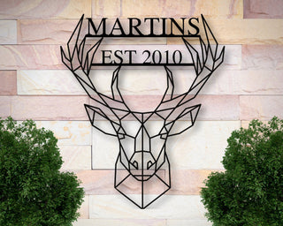 Personalized Deer Sign Established Last Name Family Sign Gift For Him Christmas Gift Metal Hunting Cabin Sign Deer Hunter Sign Decorations